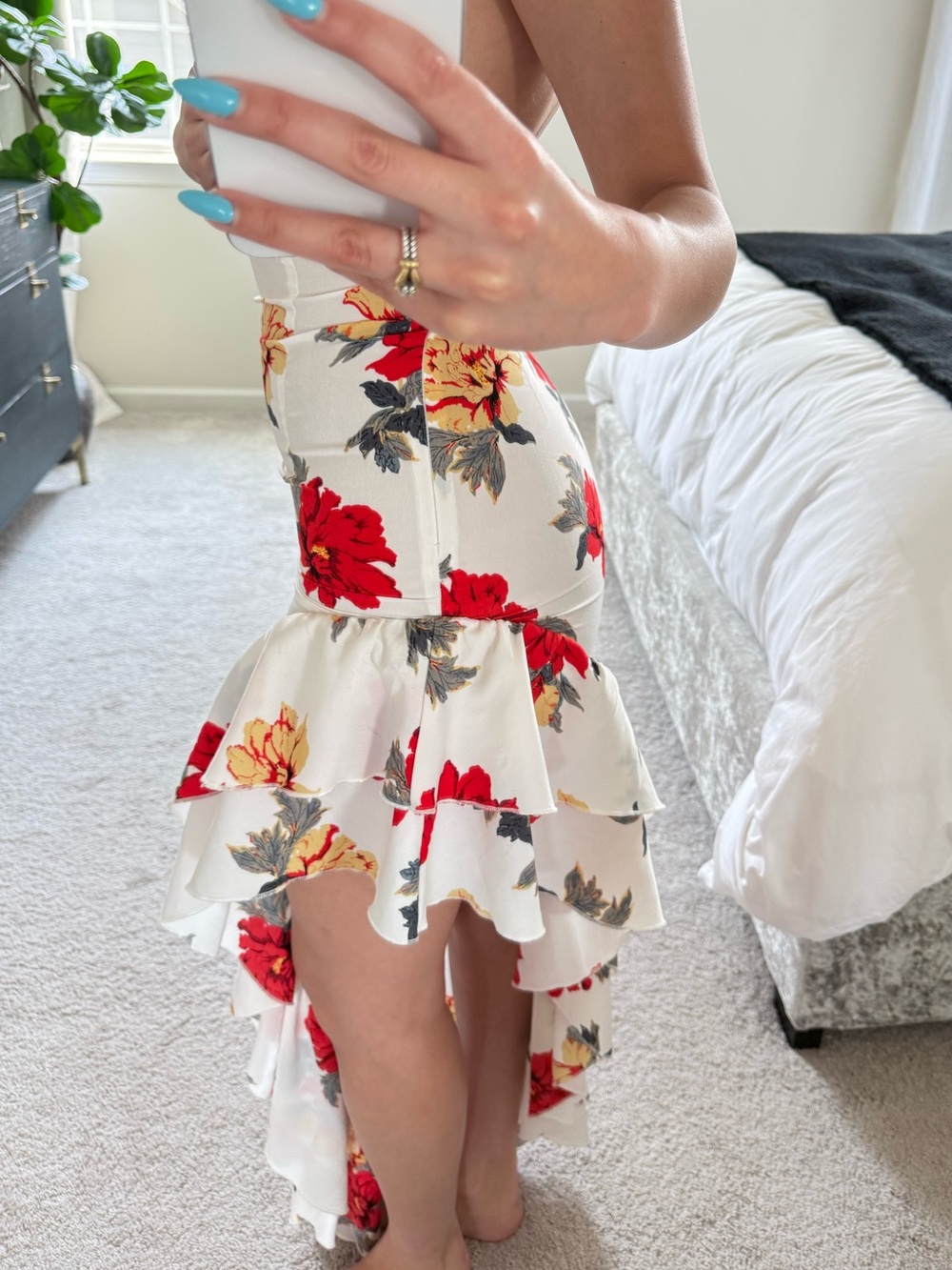 Floral Ruffle High-Low Dress - Picture 2 of 2